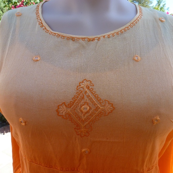 Exotic Tangerine Ruby N Style Bohemian Blouse - Picture 3 of 7